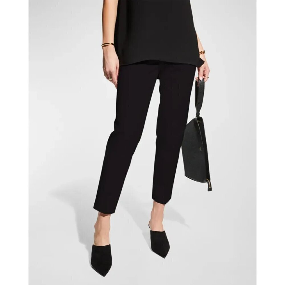 Lafayette 148 New York Jodhpur Cotton Black Pant Site Zipper Size 12